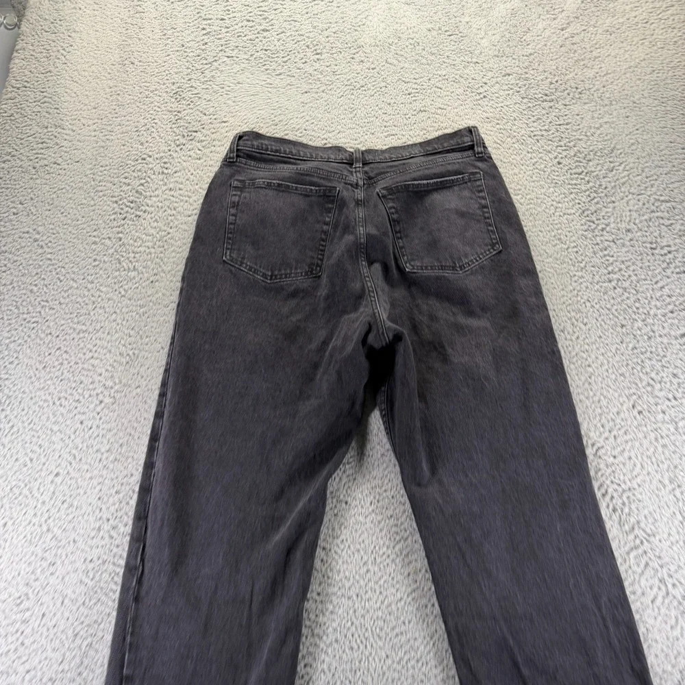 Abercrombie & Fitch Jeans Women 12 Black Denim Straight Button-Fly Dad High-Rise